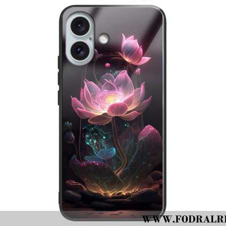 Skal För iPhone 16 Plus Lotus Rose Härdat Glas