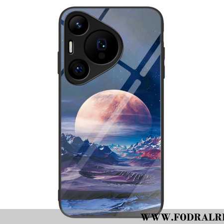 Skal Huawei Pura 70 Pro Telefonfodral Vit Planet Härdat Glas