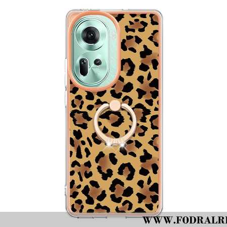 Skal Oppo Reno 11 5g Ringhållare Med Leopardtryck