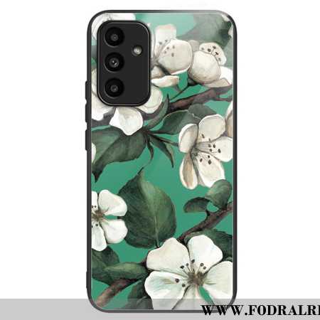 Skal Samsung Galaxy A15 5g Härdat Glas Vita Blommor