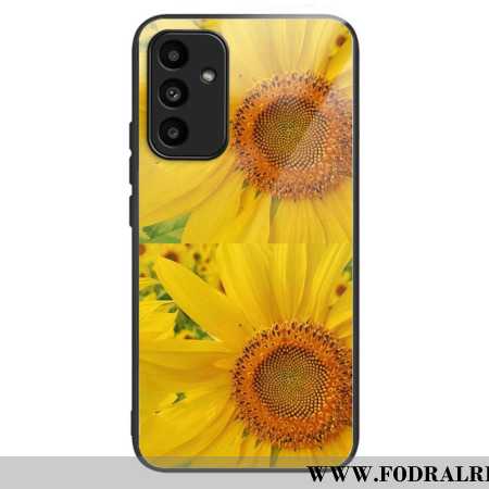 Skal Samsung Galaxy A15 5g Solrosor I Härdat Glas