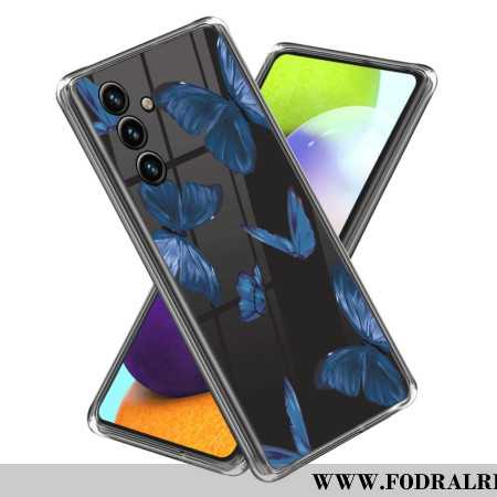 Skal Samsung Galaxy A15 Telefonfodral Blå Fjärilar