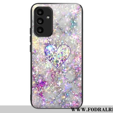 Skal Samsung Galaxy A15 Telefonfodral Glänsande Hjärta Härdat Glas