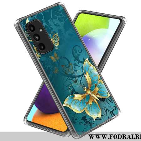 Skal Samsung Galaxy A15 Telefonfodral Grön Och Guldfjäril