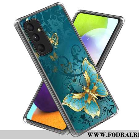 Skal Samsung Galaxy A55 5g Gyllene Fjärilsmönster