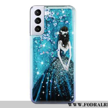 Skal Samsung Galaxy S24 Plus 5g Blue Girl Glitter Liquid