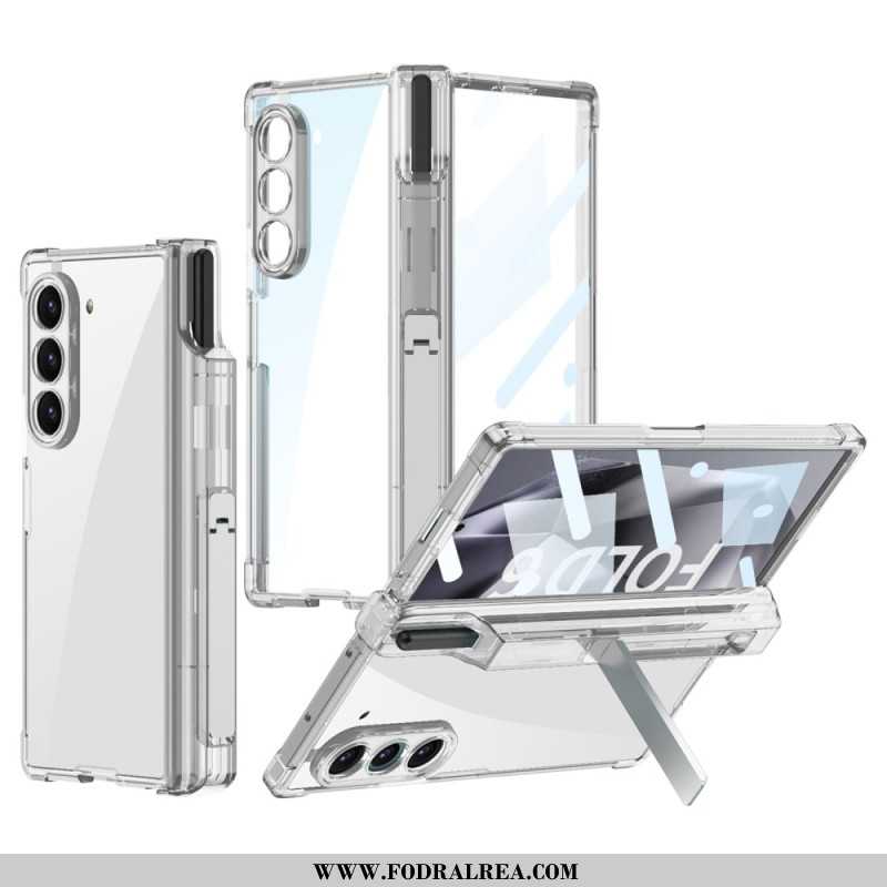 Skal Samsung Galaxy Z Fold 6 Telefonfodral Transparent Pennhållare Och Stöd Gkk