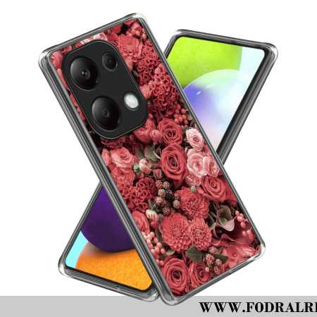 Skal Xiaomi Redmi Note 13 Pro 4g Röda Och Rosa Blommor