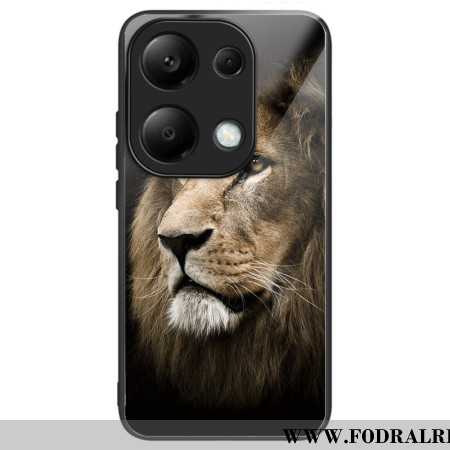 Skal Xiaomi Redmi Note 13 Pro 4g Telefonfodral Lejonhuvud Härdat Glas