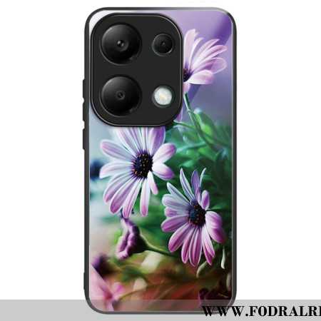 Skal Xiaomi Redmi Note 13 Pro 4g Telefonfodral Lila Krysantemum Härdat Glas