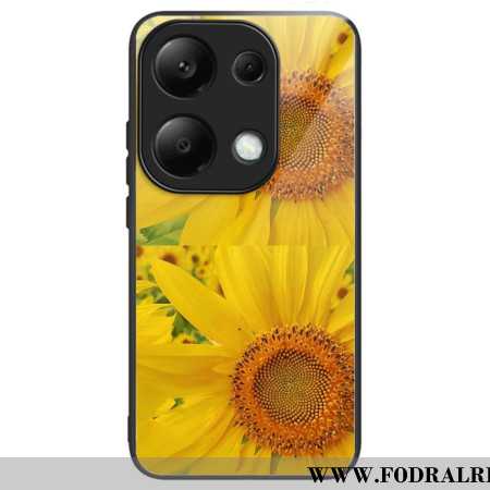 Skal Xiaomi Redmi Note 13 Pro 4g Telefonfodral Solrosor I Härdat Glas