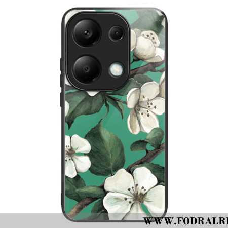 Skal Xiaomi Redmi Note 13 Pro 4g Vita Blommor I Härdat Glas