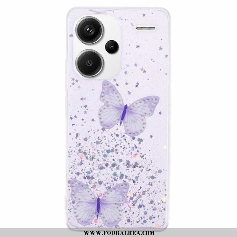 Skal Xiaomi Redmi Note 13 Pro Plus 5g Telefonfodral Glitterfjärilar