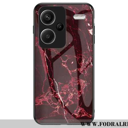 Skal Xiaomi Redmi Note 13 Pro Plus 5g Telefonfodral Röd Marmor Härdat Glas