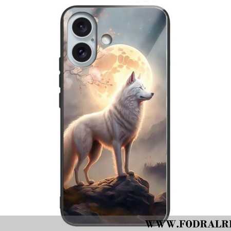 Skal iPhone 16 Plus Telefonfodral Moonlight Wolf Härdat Glas