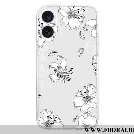 Skal iPhone 16 Plus Vita Blommor