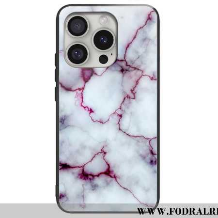 Skal iPhone 16 Pro Lila Marmor Härdat Glas