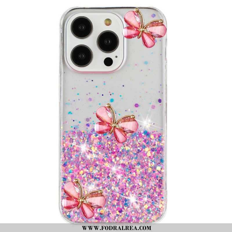 Skal iPhone 16 Pro Max 3d Butterflies Ljuseffekt