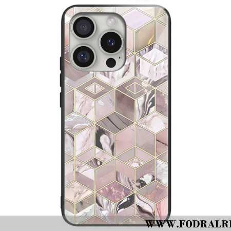 Skal iPhone 16 Pro Max Telefonfodral Marmorblock Härdat Glas