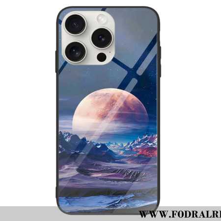 Skal iPhone 16 Pro Vitt Planet Härdat Glas