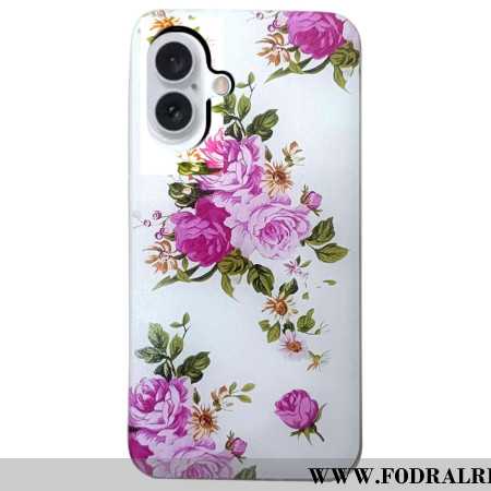 Skal iPhone 16 Rosa Blommor