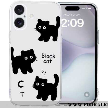 Skal iPhone 16 Transparent Edge Black Cats