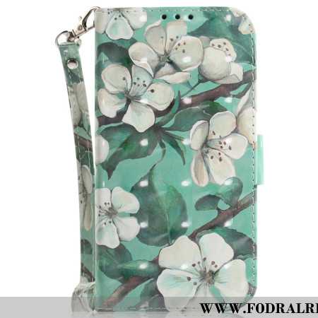 Skyddsfodral Samsung Galaxy S24 Fe Akvarellblommor Med Rem